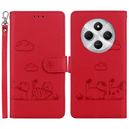 For Xiaomi Redmi 14C 4G Case RFID Blocking Kitten Pattern TPU+PU Leather Phone Cover