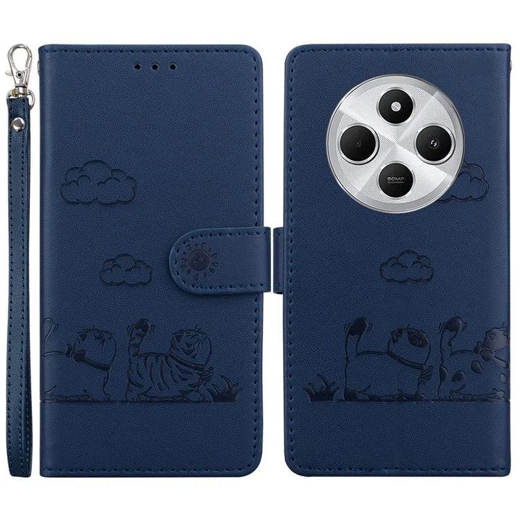 For Xiaomi Redmi 14C 4G Case RFID Blocking Kitten Pattern TPU+PU Leather Phone Cover