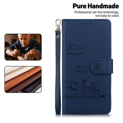 For Google Pixel 9 Pro / Pixel 9 Case RFID Blocking Kitten Pattern TPU+PU Leather Phone Cover