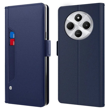 For Xiaomi Poco C75 4G / Redmi 14C 4G Case Stand PU Leather Phone Cover Card Holder Mirror
