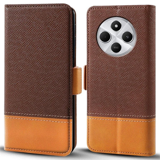 For Xiaomi Poco C75 4G / Redmi 14C 4G Case Color Splicing PU Leather Wallet Phone Cover