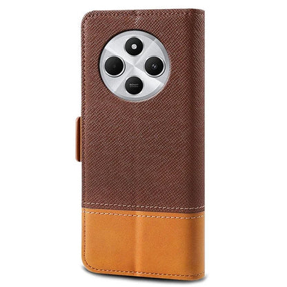 For Xiaomi Poco C75 4G / Redmi 14C 4G Case Color Splicing PU Leather Wallet Phone Cover