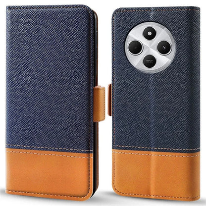For Xiaomi Poco C75 4G / Redmi 14C 4G Case Color Splicing PU Leather Wallet Phone Cover
