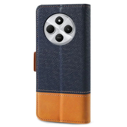 For Xiaomi Poco C75 4G / Redmi 14C 4G Case Color Splicing PU Leather Wallet Phone Cover