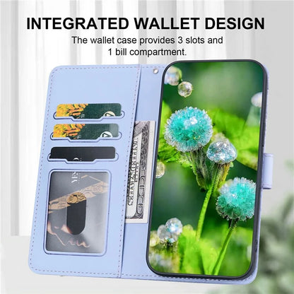 For iPhone 16 Pro Max Case Cat Dandelion Imprint PU Leather Wallet Phone Cover with Strap