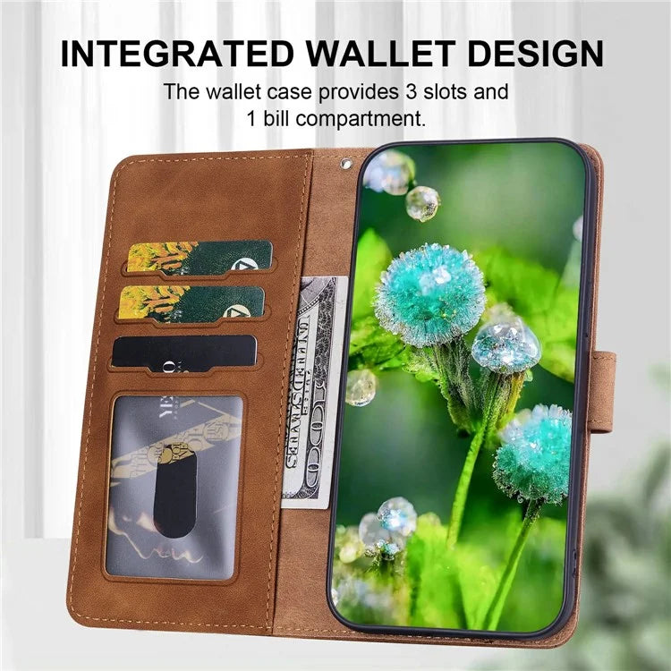 For iPhone 16 Case Cat Dandelion Imprint PU Leather Wallet Phone Cover with Strap