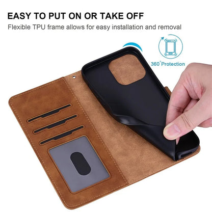 For iPhone 16 Case Cat Dandelion Imprint PU Leather Wallet Phone Cover with Strap
