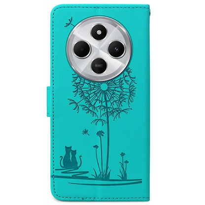 For Xiaomi Redmi 14C 4G Case Cat Dandelion Imprint PU Leather Wallet Phone Cover with Strap