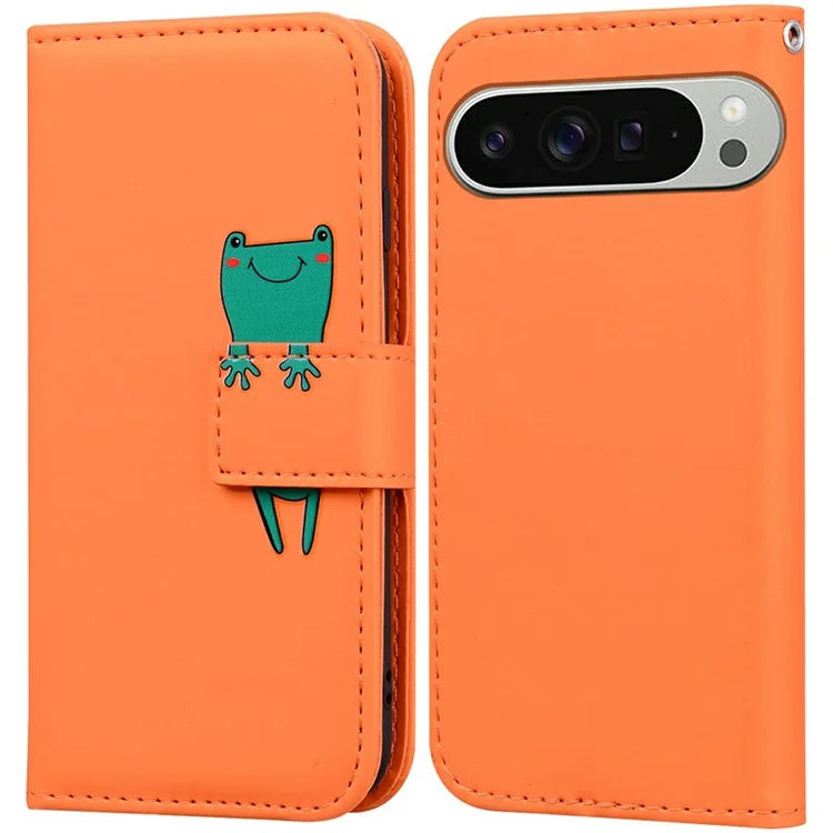 For Google Pixel 9 Pro XL Case Cartoon Pattern Wallet Leather Phone Cover