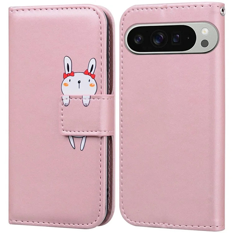 For Google Pixel 9 Pro XL Case Cartoon Pattern Wallet Leather Phone Cover
