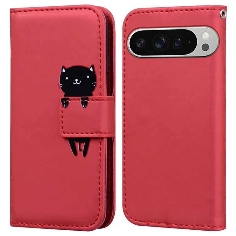 For Google Pixel 9 Pro XL Case Cartoon Pattern Wallet Leather Phone Cover