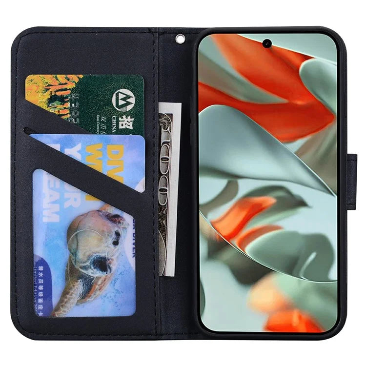 For Google Pixel 9 Pro XL Case Cartoon Pattern Wallet Leather Phone Cover