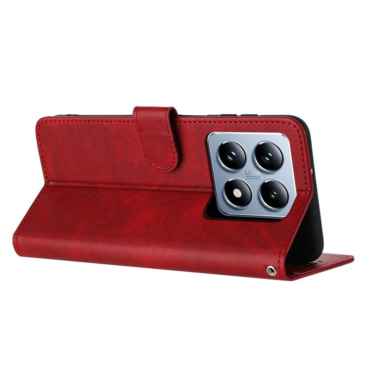 For Xiaomi 14T Case Flip Stand PU Leather Wallet Phone Cover Calf Texture