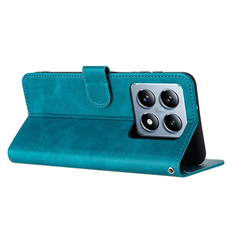 For Xiaomi 14T Case Flip Stand PU Leather Wallet Phone Cover Calf Texture