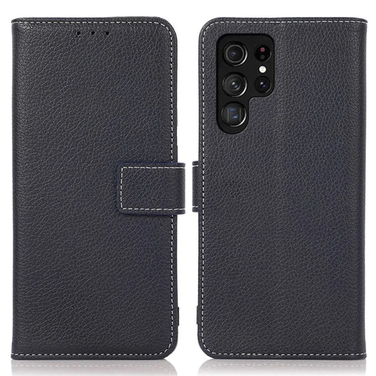 For Samsung Galaxy S25 Ultra Stand Case Litchi Texture Leather Phone Cover with Wallet