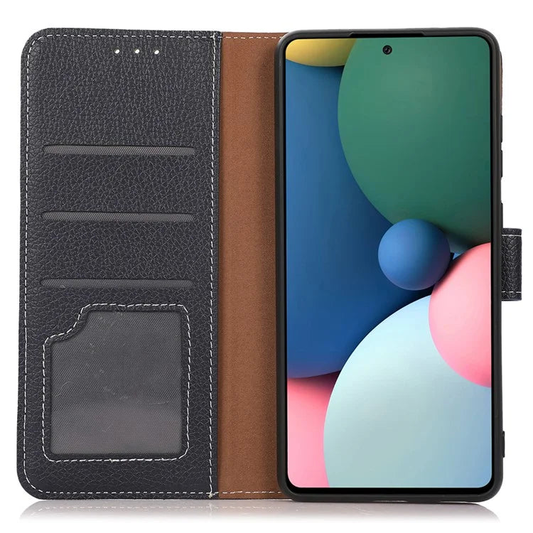 For Samsung Galaxy S25 Ultra Stand Case Litchi Texture Leather Phone Cover with Wallet