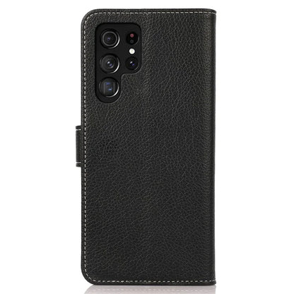 For Samsung Galaxy S25 Ultra Stand Case Litchi Texture Leather Phone Cover with Wallet
