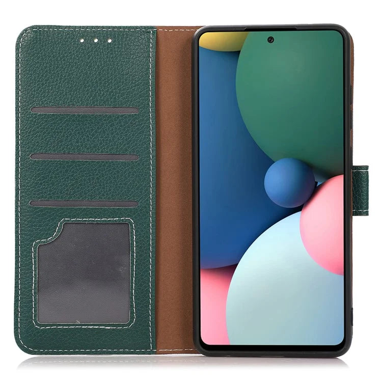 For Samsung Galaxy S25 Ultra Stand Case Litchi Texture Leather Phone Cover with Wallet
