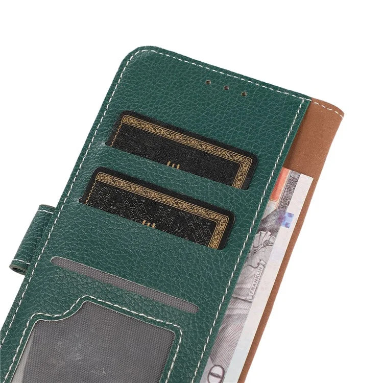 For Samsung Galaxy S25 Ultra Stand Case Litchi Texture Leather Phone Cover with Wallet