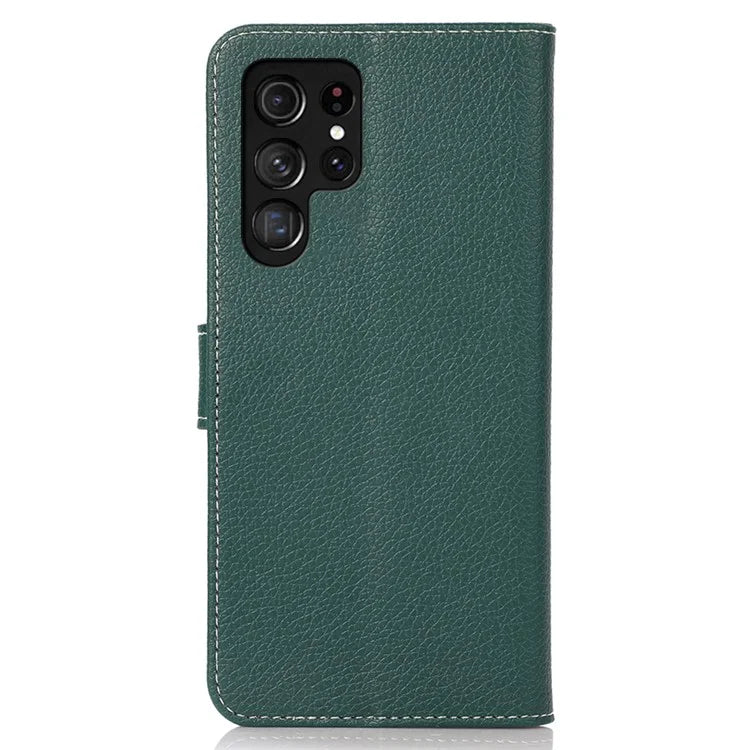 For Samsung Galaxy S25 Ultra Stand Case Litchi Texture Leather Phone Cover with Wallet
