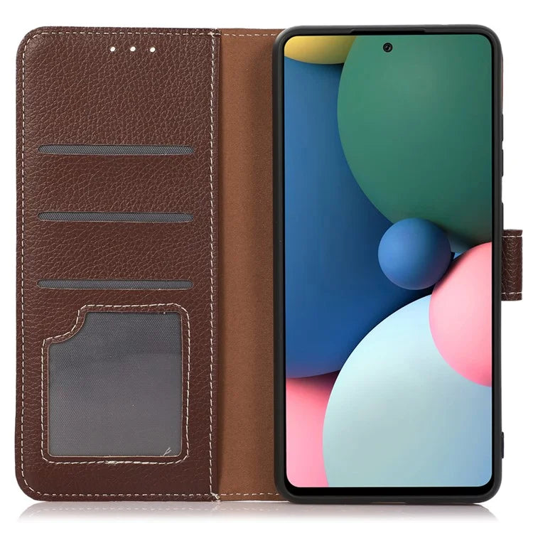For Samsung Galaxy S25 Ultra Stand Case Litchi Texture Leather Phone Cover with Wallet