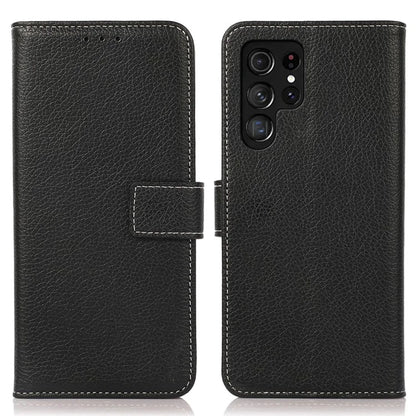For Samsung Galaxy S25 Ultra Stand Case Litchi Texture Leather Phone Cover with Wallet