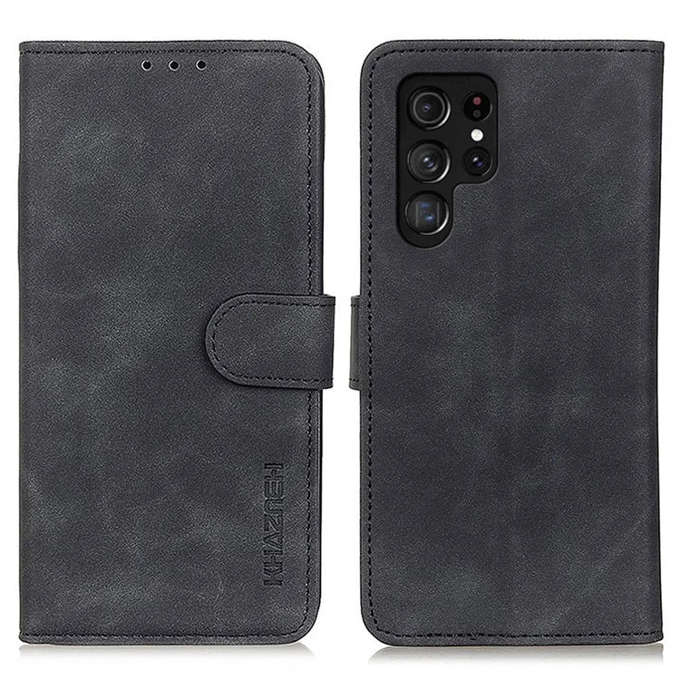 KHAZNEH For Samsung Galaxy S25 Ultra Case Retro PU Leather Wallet Stand Phone Cover