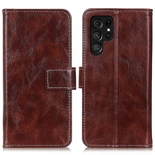 For Samsung Galaxy S25 Ultra Case Crazy Horse Texture Leather Phone Wallet Cover