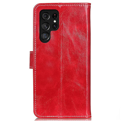 For Samsung Galaxy S25 Ultra Case Crazy Horse Texture Leather Phone Wallet Cover
