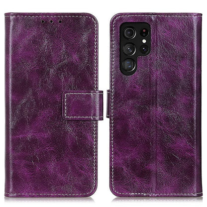 For Samsung Galaxy S25 Ultra Case Crazy Horse Texture Leather Phone Wallet Cover