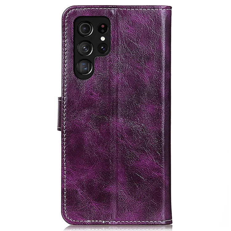 For Samsung Galaxy S25 Ultra Case Crazy Horse Texture Leather Phone Wallet Cover