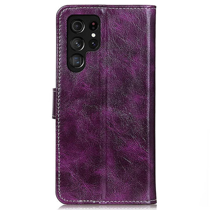 For Samsung Galaxy S25 Ultra Case Crazy Horse Texture Leather Phone Wallet Cover
