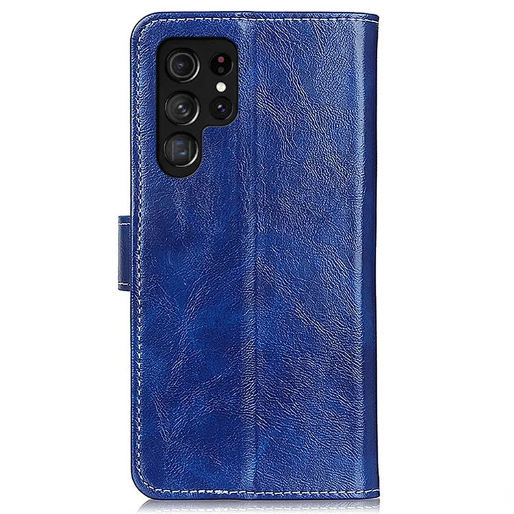 For Samsung Galaxy S25 Ultra Case Crazy Horse Texture Leather Phone Wallet Cover