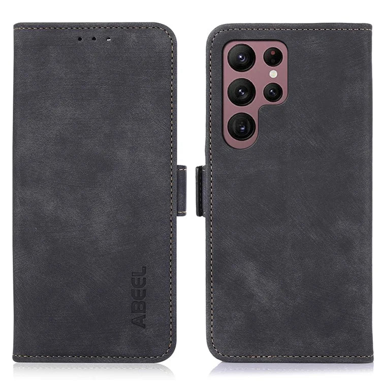 ABEEL For Samsung Galaxy S25 Ultra Case Retro Leather Phone Cover Wallet Stand View