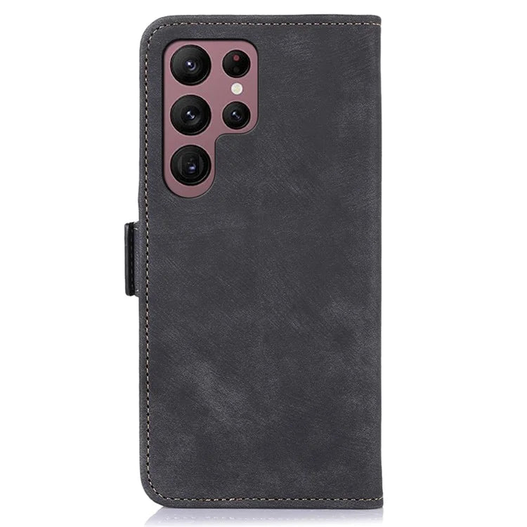 ABEEL For Samsung Galaxy S25 Ultra Case Retro Leather Phone Cover Wallet Stand View