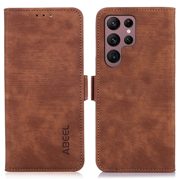 ABEEL For Samsung Galaxy S25 Ultra Case Retro Leather Phone Cover Wallet Stand View