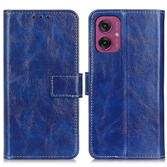 For Motorola Moto G55 5G Case Crazy Horse Texture Leather Phone Wallet Cover