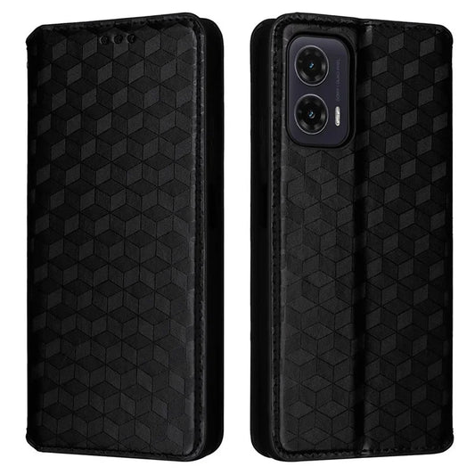 For Motorola Moto G35 5G Wallet Case Rhombus Imprinted Leather Phone Cover