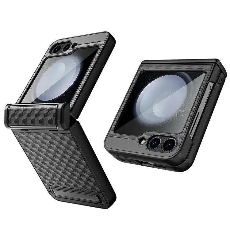 For Samsung Galaxy Z Flip6 5G Case Hinge Protection Kickstand Hard PC Phone Cover with Screen Film