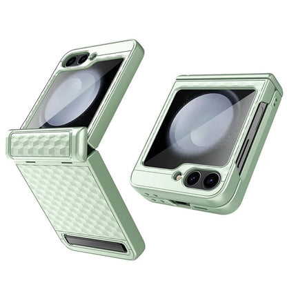 For Samsung Galaxy Z Flip6 5G Case Hinge Protection Kickstand Hard PC Phone Cover with Screen Film