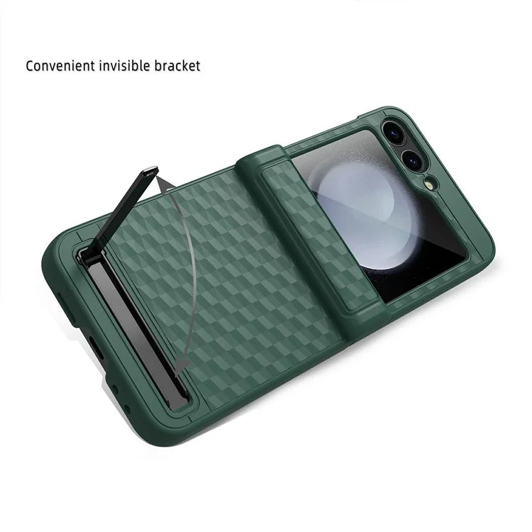 For Samsung Galaxy Z Flip6 5G Case Hinge Protection Kickstand Hard PC Phone Cover with Screen Film