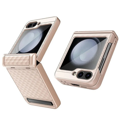 For Samsung Galaxy Z Flip6 5G Case Hinge Protection Kickstand Hard PC Phone Cover with Screen Film