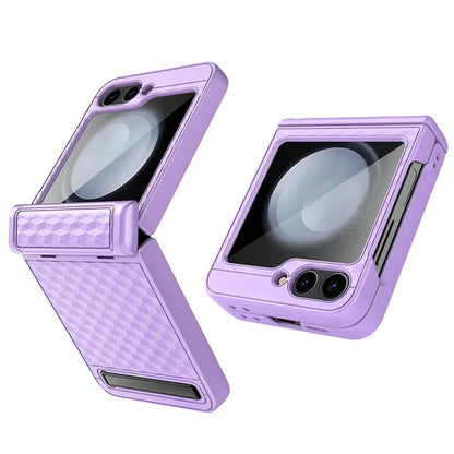 For Samsung Galaxy Z Flip6 5G Case Hinge Protection Kickstand Hard PC Phone Cover with Screen Film
