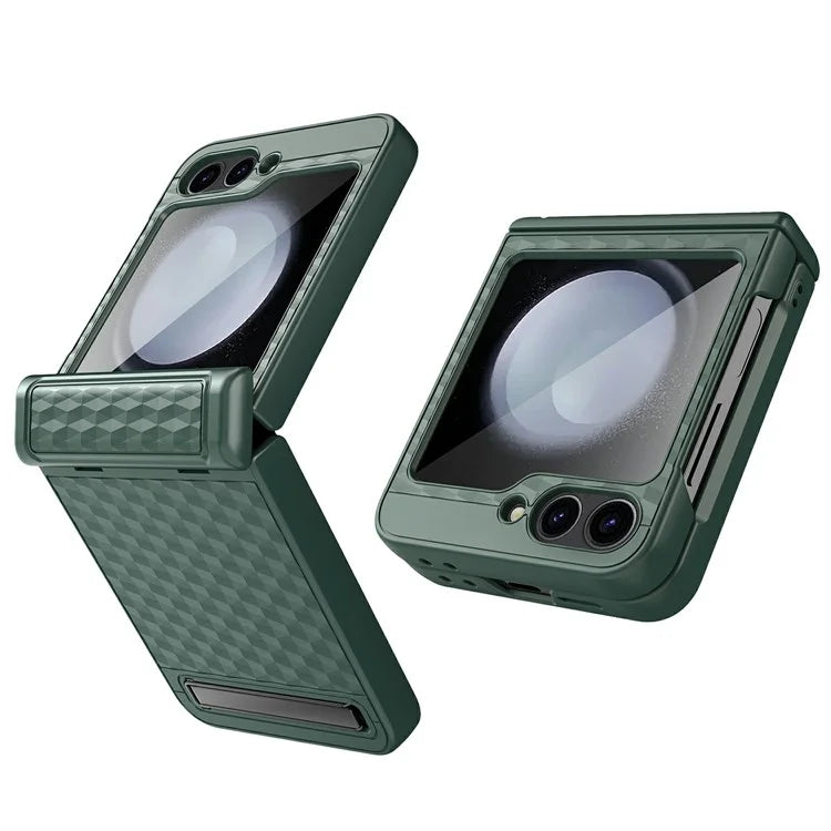 For Samsung Galaxy Z Flip6 5G Case Hinge Protection Kickstand Hard PC Phone Cover with Screen Film