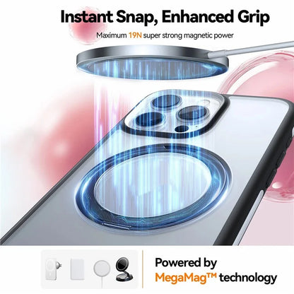 TORRAS Ostand R Fusion For iPhone 16 Pro Max Case 360 Degree Rotating Kickstand TPU+PC Phone Cover Compatible with MagSafe