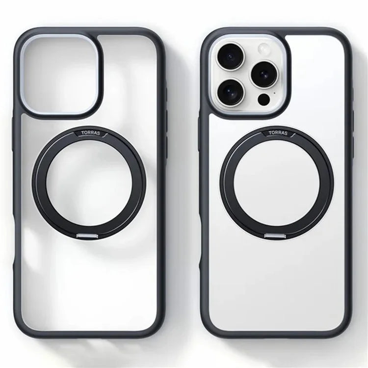 TORRAS Ostand R Fusion For iPhone 16 Pro Max Case 360 Degree Rotating Kickstand TPU+PC Phone Cover Compatible with MagSafe