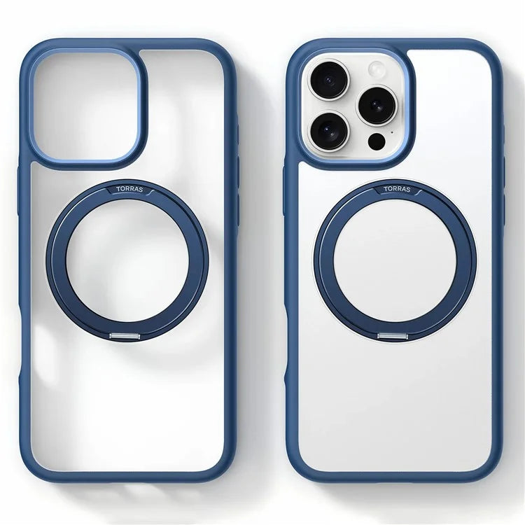 TORRAS Ostand R Fusion For iPhone 16 Pro Max Case 360 Degree Rotating Kickstand TPU+PC Phone Cover Compatible with MagSafe