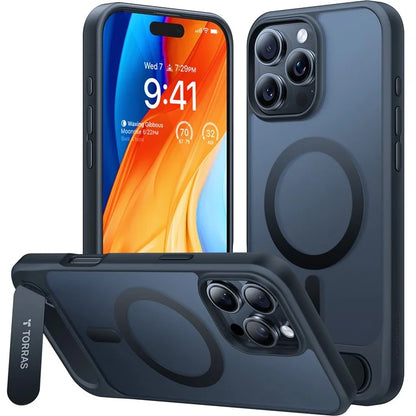 TORRAS For iPhone 16 Pro Case Kickstand TPU+PC Phone Cover Compatible with MagSafe