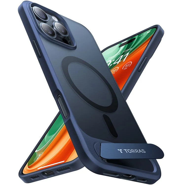 TORRAS For iPhone 16 Pro Case Kickstand TPU+PC Phone Cover Compatible with MagSafe