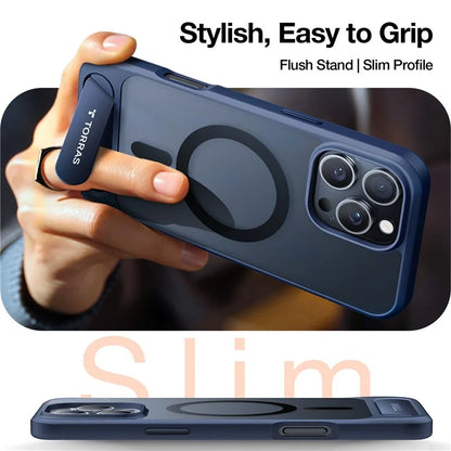 TORRAS For iPhone 16 Pro Case Kickstand TPU+PC Phone Cover Compatible with MagSafe